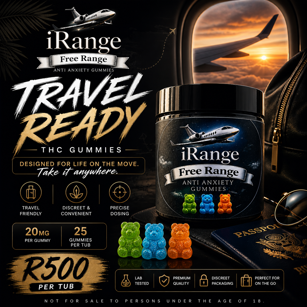 iRange Travel Ready THC Gummies - 20MG THC