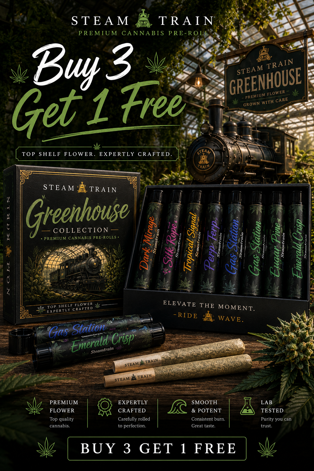 Steam Train - Greenhouse Pre Rolls