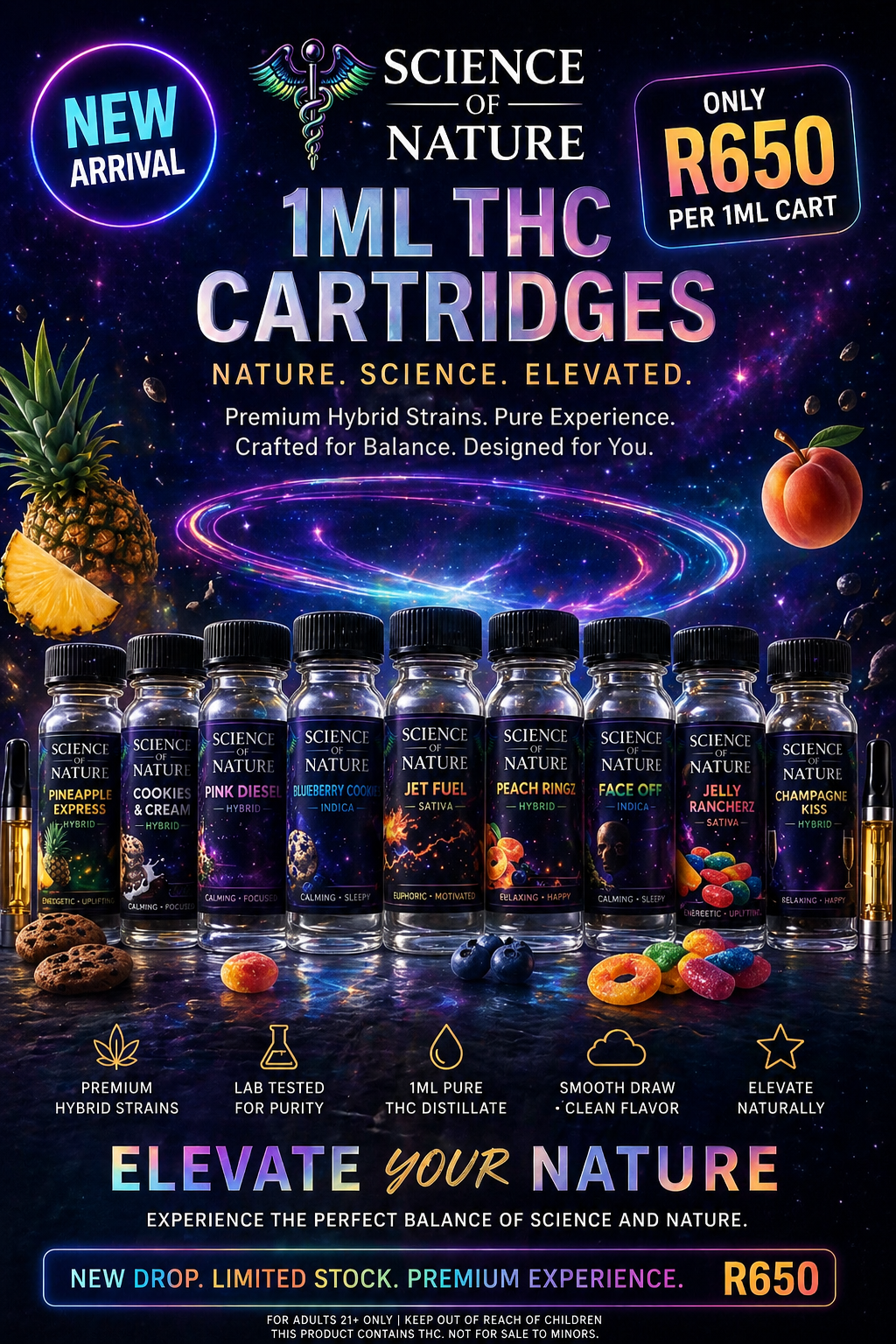 Science Of Nature THC 1ml Cartridges